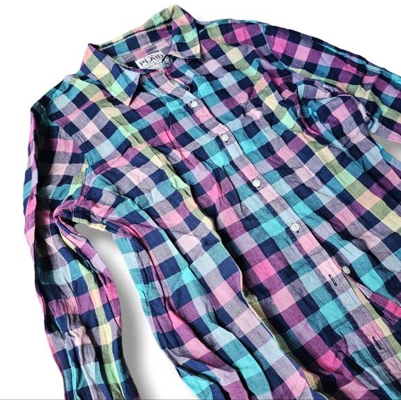 5️⃣ for 2️⃣5️⃣ Old Navy Plaid Flannel Button Up Long Sleeve - Picture 4 of 11